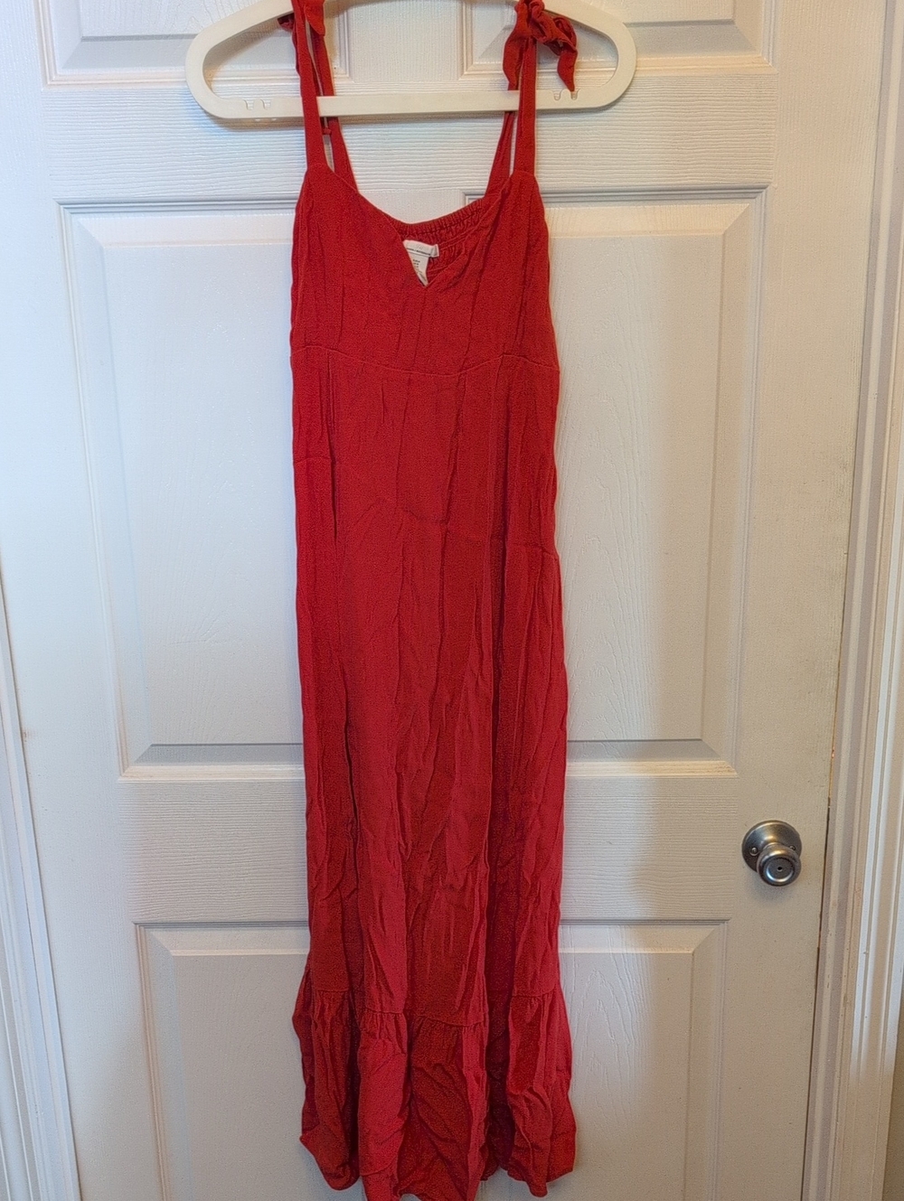 H&M Red Tie-Strap Maxi Sundress